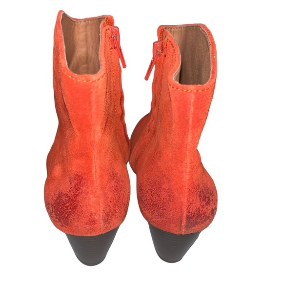 Hallmark x Opry® Merlot Suede Women Lucky Brand Cayenne Pepper Red Burnished Suede Cowgirl Cowboy Booties Boots 6.5